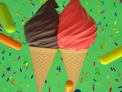 ICECREAM 3d 3dprint art art direction c4d character character design cienema 4d icecream octanerender