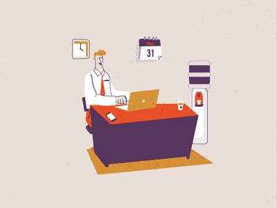 Office worker 2d animation animation animation after effects cartoon character animation character design illustration motion design motion graphics motiongraphics