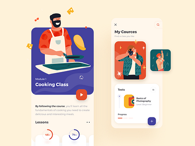 Courserio iOS Mobile App android app app design application button color concept design illustration illustrations illustrations／ui ios mobile play ui ux