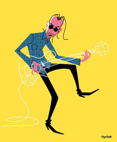 Les Claypool adobe creative cloud adobe illustrator bass bass guitar caricature carlthompson cartoon character cartoon illustration diego riselli fanart illustration les claypool primus retro vector wacom cintiq