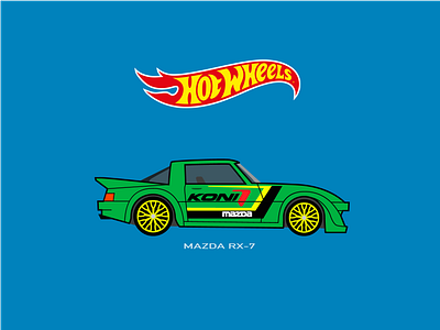 Hot Wheels Car Mazda RX-7 Illustration car illustration vector