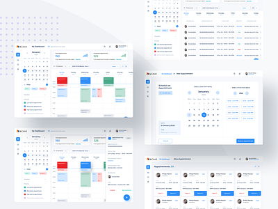 Appointment Portal appointment appointment booking dashboard graphs landing page list meetings schedule task timepicker ui ux website website design