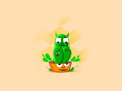 Cactus angry expression cartoon art cartoon characters character design doodle art flat design illustration nature vector art