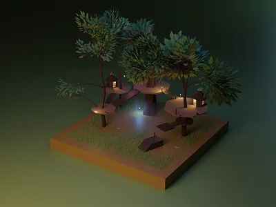 Lil Everquest: Kelethin 3d blender cute design elves everquest game games render