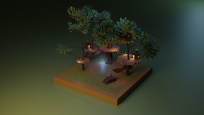 Lil Everquest: Kelethin 3d blender cute design elves everquest game games render