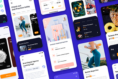 Multipurpose Card-based UI Kit app book chat concept feed form interface kit material message mobile mobile ui profile sign social travel ui ui kit