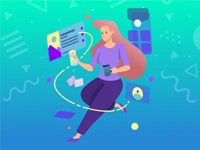 Tech Illustration character design concept design flat illustration vector