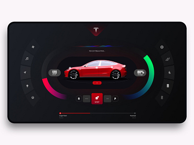 Tesla Dasahboard Concept aep aftereffects app app ui c4d car dashboard colorful concept dashboard ui design landing page shot ui userinterface xd