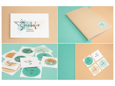 Steinhofer Lebensberatung - presentation art branding branding agency branding and identity branding concept branding design business cards design eisvogel graphic design icon illustration kingfisher lebensberatung life coach logo logodesign notebook sozialberatung stickers