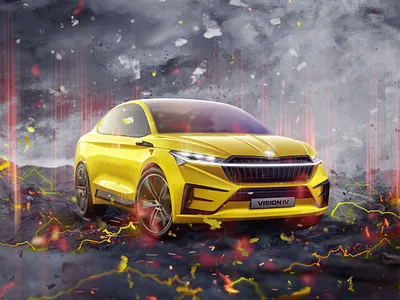 Škoda VISION IV • Photo Manipulation art car cgi concept concept art design digital art dribbble electric illustration landscape logo photo photomanipulation photoshop retouching shot skoda storm ui ux vision