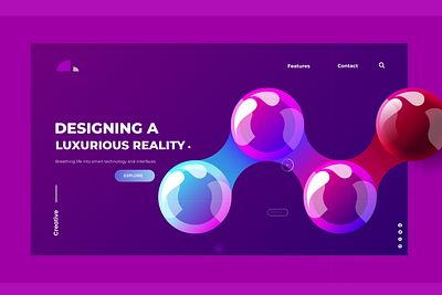 Concept luxurious landing page 2020 3d art 3d design abstract branding color gradient illustration landing logo product design typography uitrends uxdesign web web design website