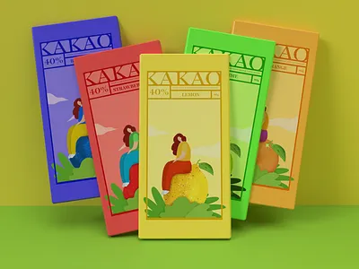 Packaging design for Kakao Chocolate berries candy candy bar chocolate chocolate bar color colorful colors food fruit graphic design illustration packaging packaging desing