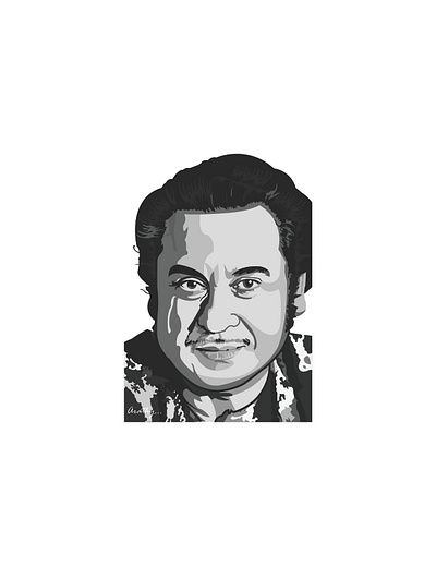 Indian Playback Singers : Kishore Kumar blackandwhite bollywood digitalart graphicdesign indianplaybacksinger kishorekumar singers vector