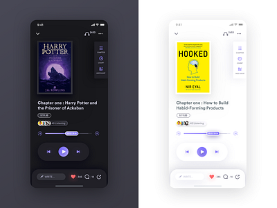 BookApp📚-Talking books Light and Dark app book books dark design illustration ui ux web