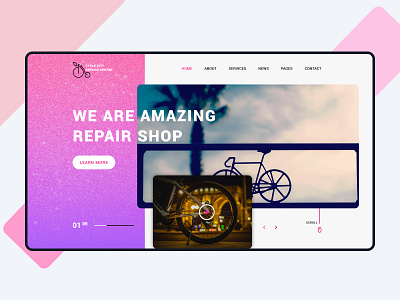 Repair Shop Hero Image design hero image homepage landing page design repair service servicing shop ui design ux design website