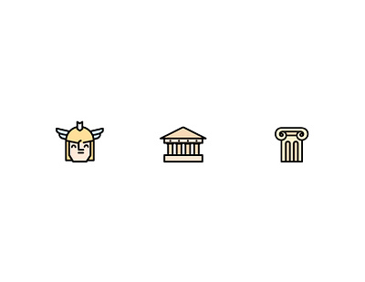 Greek icons branding columns grecia greece greek icon icon design icon set iconography parthenon vector