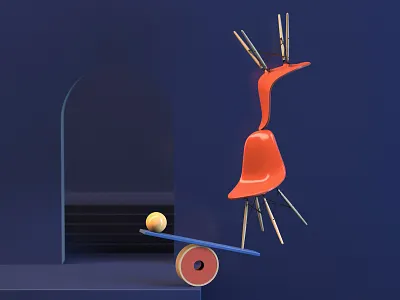 stability abstract c4d chair illustration render