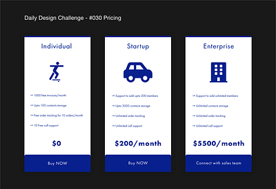 Daily Design Challenge - #030 Pricing call to action dailyui dailyuichallenge designui enterprise individual pricing pricing page pricing plan pricing plans pricing table startup trending design ui user experience user interface design ux ux ui ux design