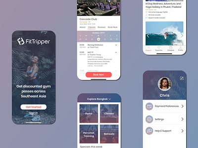 FitTripper - fitness app app branding design mobile app mobile design mobile ui ui ui design