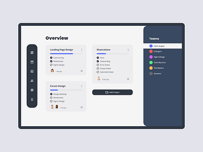 Project / Team Management Software (Dark Version) 3d animation concept user interface ux ui