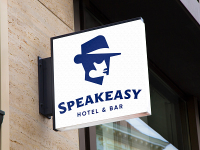 Speakeasy Hotel Signage 1920s attention bar brand branding easy exterior facade fedora gangster hotel identity logo mobster prohibition sign signage speak speakeasy wayfinding