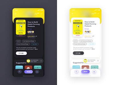 BookApp📚 Book details Light and Dark！！！ app book books dark design illustration ui ux