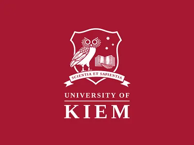 University of KIEM | Daily Logo Challenge day 38 dailylogochallenge flat illustration logo owl owl logo student typography university university logo