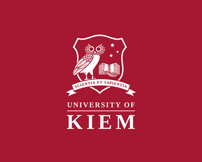 University of KIEM | Daily Logo Challenge day 38 dailylogochallenge flat illustration logo owl owl logo student typography university university logo