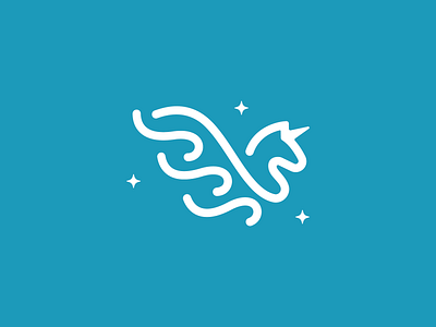 Unicorn Wish Logo animal cartoon cute design flying horn horned logo logo design logos mascot unicorn wings wingsbranding wish