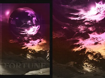 FORTUNE alps artwork collage future mountains poster poster design print scan scanner space texture
