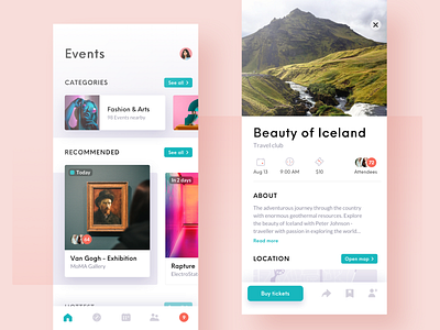 iOS Event app - preview app app design app ui event event app events explore ios ios app design iphone 11 pro iphone x majo puterka sketch the icon of tickets ui uiux ux