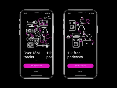 Login screen for a music app adobexd app dailyui ios login music app signup ui ux