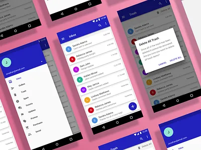 Android Message App android android app android app design android inbox app android modal application delete deletion flow fab google app google design inbox material material design material ui materialdesign message app messages messaging app ui modal