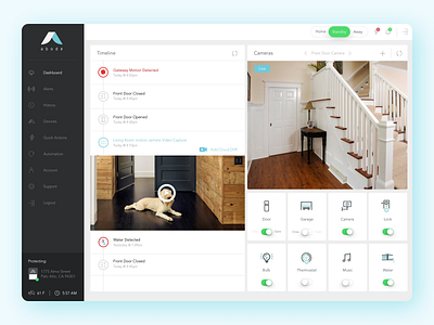 GoAbode - Smart Home System Dashboard 2020 actions alerts apps dashboard dog goabode home homekit iot live security smart smarthome surveillance switch timeline video webapp
