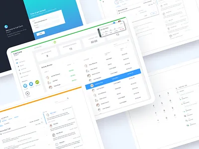 Call Center app blue branding design minimal ui ux website