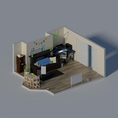 Entrace Room 3d blender blender3d design house render