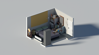Bedroom 3d bedroom blender blender3d design digital digitalart house render style