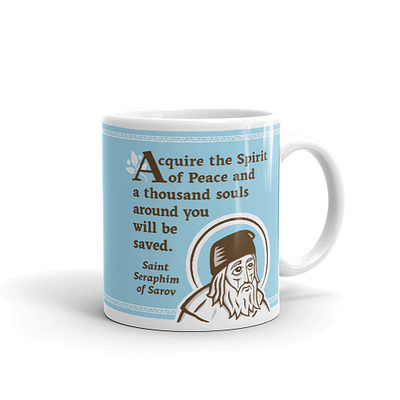 St. Seraphim Peace Mug affinity designer christian design illustration orthodox retro saint saints vector vintage