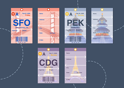 Travel Tag Design adobe illustrator adobe photoshop cdg design flight graphicdesign illustration pek procreate sfo travel tag typography