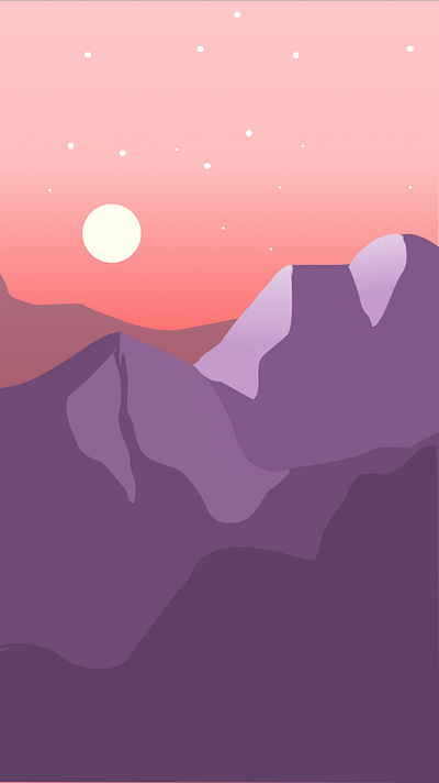 Sunset Illustration app design illustration mountains simple design simplicity sunset ui vector