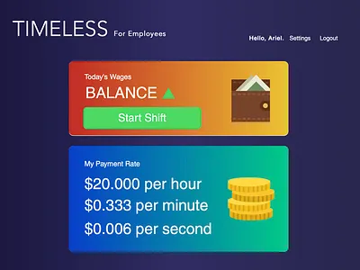 Simple Employee Dashboard dashboad finance finances financial dashboard flat gradient minimal modern simple ui web