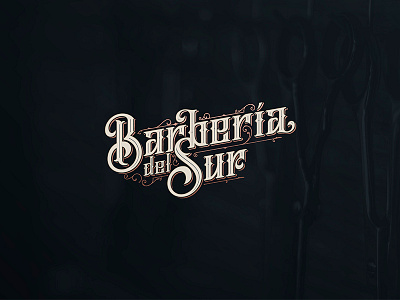 Barber a del Sur barbershop design lettering logo vintage