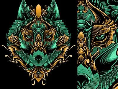 fox ornaments animal art artwork design drawing fox graphic graphic art illustration illustrator ornament