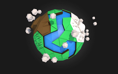 Tiny Planet c4d cinema 4d illustration low poly planet