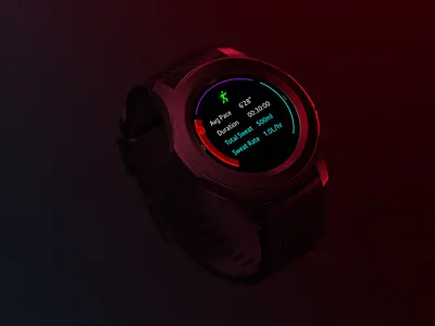 Sweat Rate UI fitness heart rate industrial design rendering samsung mockup ui ux visual design wearables