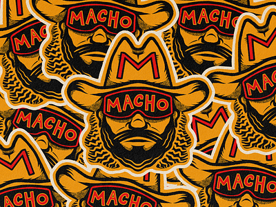 Macho Man, Randy Savage! badge drawing face illustration macho macho man portrait procreate sports sticker wrestling wwe