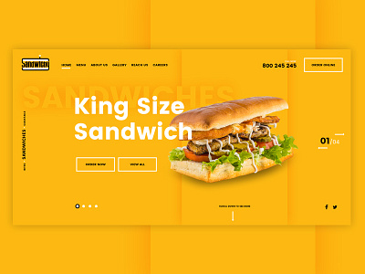 Homepage banner banner design details page food hero banner hero image hero section homepage inner page landing page restaurant sandwich ui webpage website