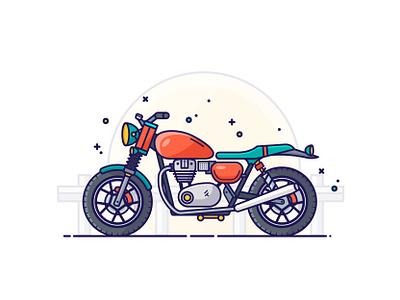 Motorcycle digital illustration drawing flat design graphic design icon illustration illustrator motorbike motorcycle simple design vector