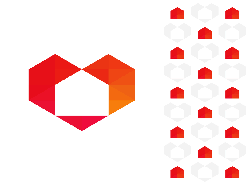 Smart house systems technology logo symbol: home, heart, pointer ai house devices artificial intelligence homes brand identity branding clever negative space colorful pin pointer connected home flat 2d geometric folded heart love future security tech google assistant heart home house intelligent houses internet network internet of things iot logo logo design smart systems technology hub