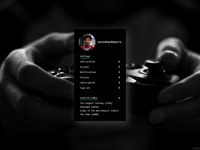 #DailyUI 007 - Settings account adobe xd app daily ui dailyui dailyui 007 dailyuichallenge edit game games settings tracking app ui video game